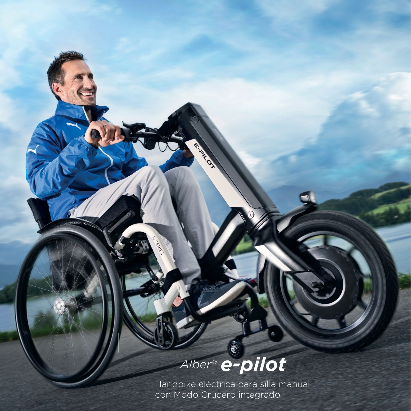 Invacare Alber e-pilot | Handbike eléctrica frontal para silla de ruedas – rueda 16″, hasta 50 km de autonomía - Imagen 5