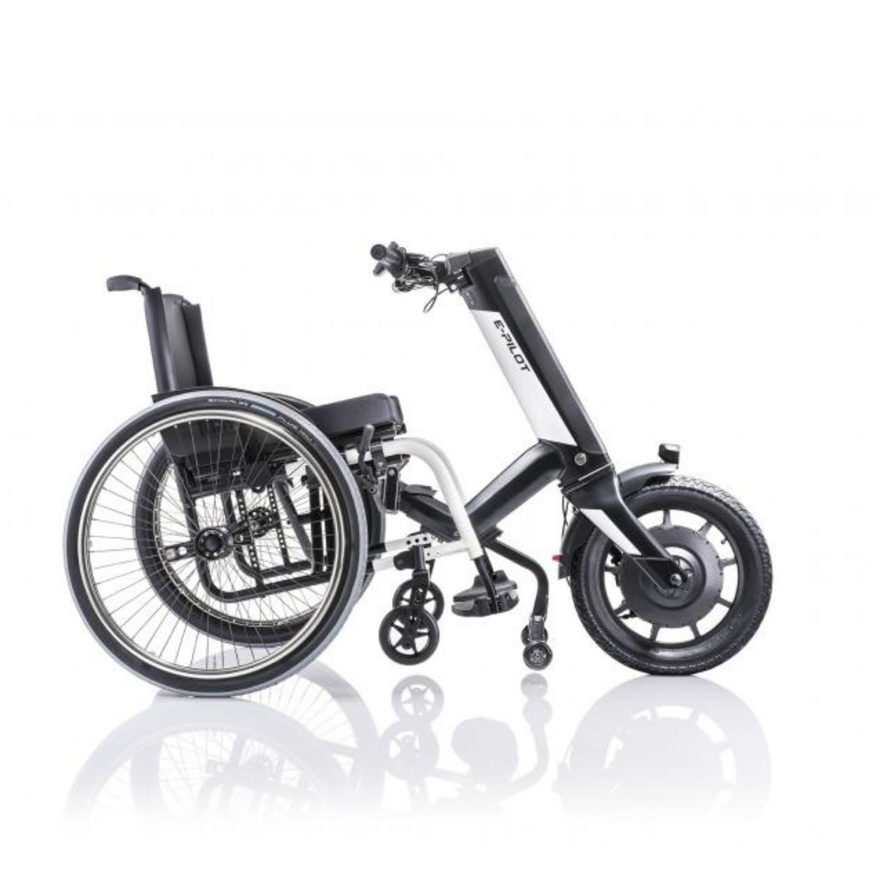 Invacare Alber e-pilot | Handbike eléctrica frontal para silla de ruedas – rueda 16″, hasta 50 km de autonomía